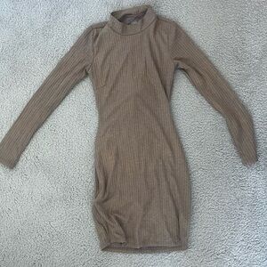 Blue Blush Gold shimmer Taupe Long Sleeve Dress